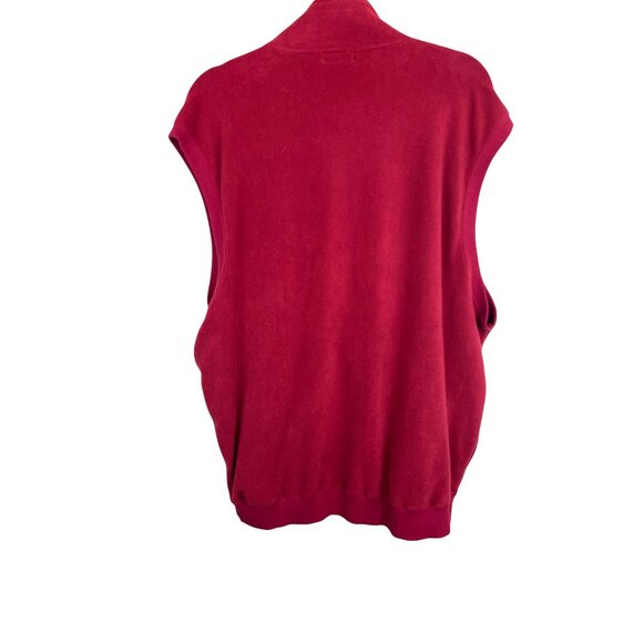 NWT Men XL Alan Flusser Golf Red Maroon Sleeveless Zip Up Vest Outerwear Pockets - Picture 7 of 11
